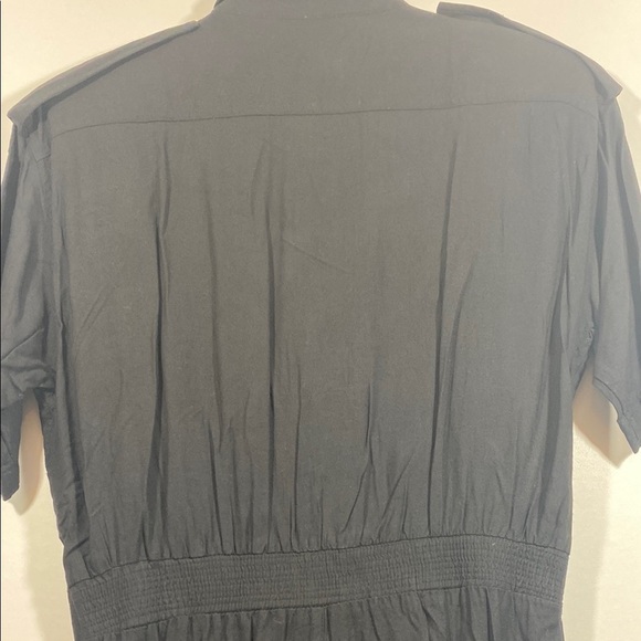 Avon Black Military Style Shirtdress - Picture 7 of 7